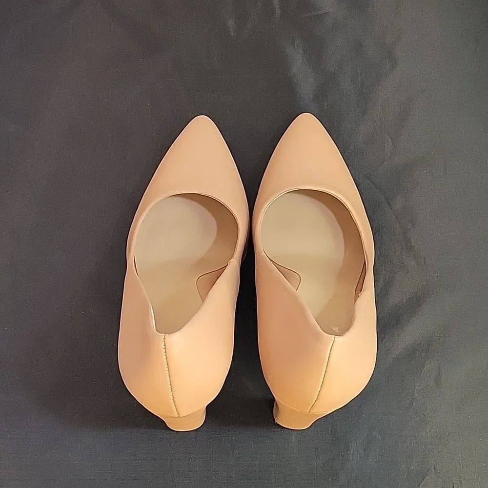 BRAND NEW A.NEW DAY POINTED TOE WOMEN"S SLIP-ON SUE BLOCK HEEL PUMPS - Picture 5 of 16